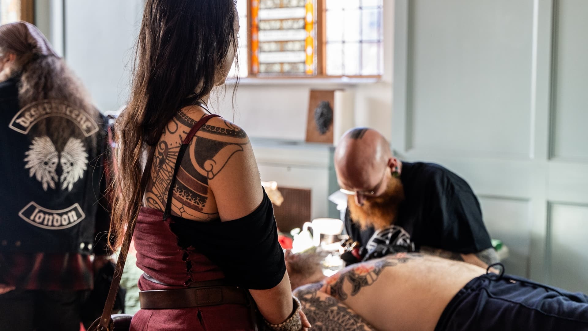 Tattoo artist at work